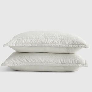 NWOT QUINCE 100% Organic Cotton Quilted Sham Set King Light Grey 1587